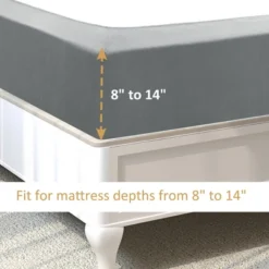 PiccoCasa Box Spring Cover Stretchy Fabric Wrap Around 4 Sides Bed Skirt Wrinkle Free For Home -Bedding Discount Store GUEST 029a2398 f979 4fa0 9066 df59be37f27b