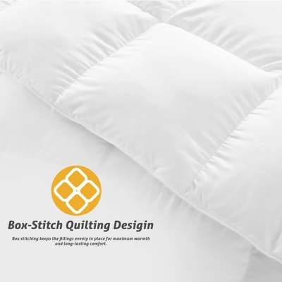Hyleory White Queen All Season Warmth Down Comforter, Baffle Box Craft, Fluffy Soft & Warm 2 Hyleory White Queen All Season Warmth Down Comforter, Baffle Box Craft, Fluffy Soft & Warm - Image 2