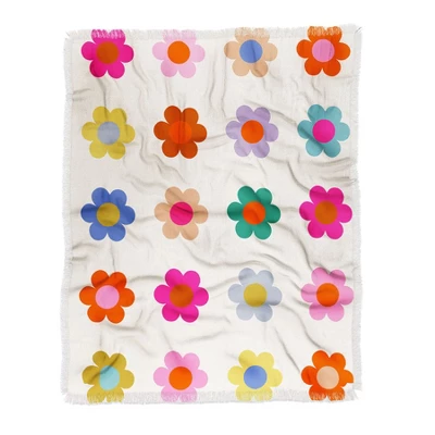 Daily Regina Designs Retro Floral Colorful Print Woven Throw Blanket - Deny Designs 5 Daily Regina Designs Retro Floral Colorful Print Woven Throw Blanket - Deny Designs - Image 5
