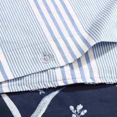 Laura Ashley 5pc Twin Branch Toile 100% Cotton Duvet Cover Bonus Set Blue 8 Laura Ashley 5pc Twin Branch Toile 100% Cotton Duvet Cover Bonus Set Blue - Image 8