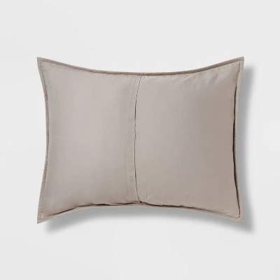 Gray Stitched Stripe Sham (Standard) - Threshold™ 3 Gray Stitched Stripe Sham (Standard) - Threshold™ - Image 3