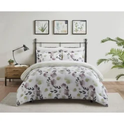 Everly Green Reversible Watercolor Floral Print Duvet Cover Set Multicolor By Chic Home -Bedding Discount Store GUEST 0a573774 55d6 4a65 9b98 03a1bbf590d6