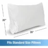 DMI 2-Pack Hypoallergenic Zipper Pillow Covers – Standard 20x26, Dust Mite Proof, White