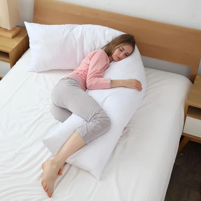 Cheer Collection Down Alternative 19" X 90" Extra Long Body Pillow With Zippered Cover 1 Cheer Collection Down Alternative 19" X 90" Extra Long Body Pillow With Zippered Cover