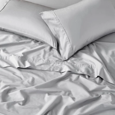 Grey Sateen Twin-XL 3pc Sheet Set - Levtex Home 2 Grey Sateen Twin-XL 3pc Sheet Set - Levtex Home - Image 2