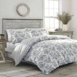Laura Ashley Annalise Floral 100% Cotton Duvet Cover Bonus Set Gray -Bedding Discount Store GUEST 0cfffa2e bcc5 4547 b529 9dff4b2788c9 1