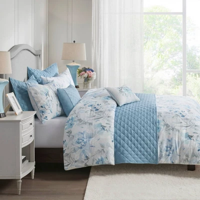 Elian Comforter And Coverlet Set Blue 2 Elian Comforter And Coverlet Set Blue - Image 2