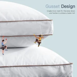 Peace Nest Natural Goose Feather And Down Sleeping 100% Cotton Pillow Cover Downproof Gusseted 2 Count -Bedding Discount Store GUEST 0f54586d 3604 466e 8d87 3951de894110