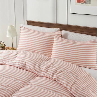 Peace Nest 100% Flax Linen Stripe Duvet Cover And Sham Set 2 Peace Nest 100% Flax Linen Stripe Duvet Cover And Sham Set - Image 2