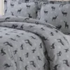 Checkered Buck Heavyweight Cotton Flannel Printed 3pc Oversized Duvet Set - Tribeca Living