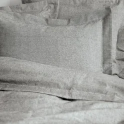 EY Essentials Hemstitch Granite Queen Duvet Cover