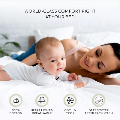 Color Sense 100% Cotton Cool & Crisp Percale Weave Fitted Sheet 4 Color Sense 100% Cotton Cool & Crisp Percale Weave Fitted Sheet - Image 4