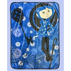 Coraline Fleece Blanket Allover Button Design Plush Lap Throw 46" X 60" -Bedding Discount Store GUEST 1728ad57 2571 4170 85f6 138e5fe62435