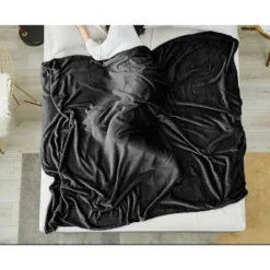 Home Mart Goods Queen Size Black Extra Soft Cozy Microfiber Throw Picnic Sofa Bed Blanket