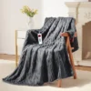 Heated Throw Blanket Electric - Soft Ribbed Flannel Heated Blanket With 6 Heating Levels & 8 Time Settings