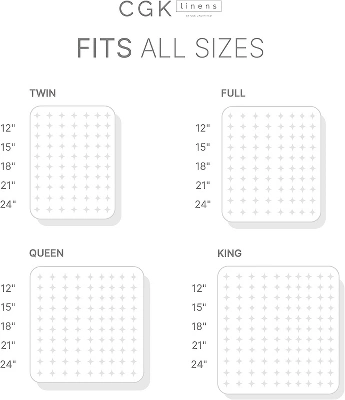 Ruffled Elastic Wrap Around Bedskirt 15 Inch Drop - CGK Linens 4 Ruffled Elastic Wrap Around Bedskirt 15 Inch Drop - CGK Linens - Image 4