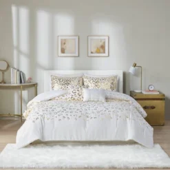 Kendra Metallic Printed Comforter Set Ivory/Gold -Bedding Discount Store GUEST 1c151ff0 0b12 4a74 954b c34b8befd378
