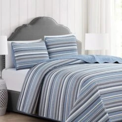 Market & Place Elise Striped Reversible Quilt Set -Bedding Discount Store GUEST 1df4e416 d69f 444e abe0 114203109e7a