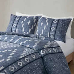 Inari Cotton Printed Duvet Cover Set With Trims Indigo Blue - Ink+Ivy 14 Inari Cotton Printed Duvet Cover Set With Trims Indigo Blue - Ink+Ivy -Bedding Discount Store GUEST 1dfe72a6 cb0c 470e ab0a b83f56b253b1