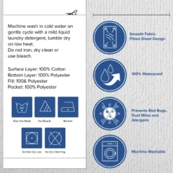 Emma And Oliver Smooth Fabric Waterproof And Hypoallergenic Mattress Protector -Bedding Discount Store GUEST 1f945e54 6985 4f77 bbdc 38da35e9d323