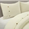 3pc Belgian Flax Prewashed Linen Rich Cotton Blend Duvet Cover Set - Lush Décor