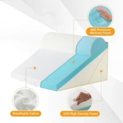 Dyonery 4PCS Wedge Pillow Set For After Surgery, For Back Pain Relief, Recovery, Acid Reflux, Snoring, Body Pillow, Leg, Shoulder Support, White/Grey -Bedding Discount Store GUEST 299c74a5 7f17 4f0d b274 53e155ed06c2