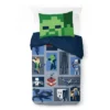 Saturday Park Minecraft Emblematic 100% Organic Cotton Duvet Cover & Sham Set