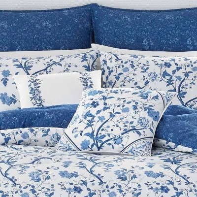 Laura Ashley Elise 100% Cotton Duvet Cover Bonus Set Blue 2 Laura Ashley Elise 100% Cotton Duvet Cover Bonus Set Blue - Image 2