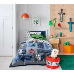 Saturday Park Minecraft Emblematic 100% Organic Cotton Duvet Cover & Sham Set -Bedding Discount Store GUEST 2ad7f5af 6e25 4e80 bccc 67a5562509d4