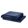 Cannon King Solid Plush Blanket Dark Blue: Cozy Year-Round Polyester Fabric, Machine Washable, 108in X 90in