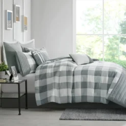 8pc Kingston Comforter Set Gray - 510 Design