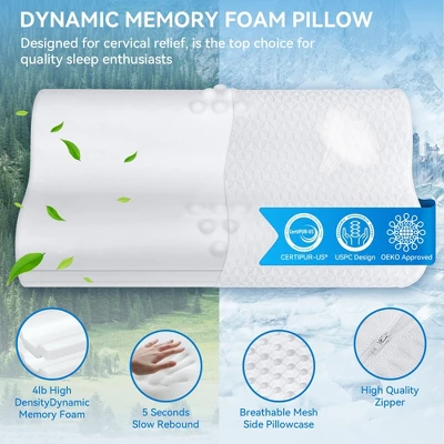 Zibroges Bed Pillow, Cervical Pillow For Neck Pain Relief, Memory Foam Neck Pillow, Contour Cooling Pillow, Adjustable Orthopedic Sandwich Pillow 3 Zibroges Bed Pillow, Cervical Pillow For Neck Pain Relief, Memory Foam Neck Pillow, Contour Cooling Pillow, Adjustable Orthopedic Sandwich Pillow - Image 3