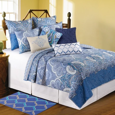 C&F Home 26" X 26" Daphne Blue Damask Euro Sham 3 C&F Home 26" X 26" Daphne Blue Damask Euro Sham - Image 3