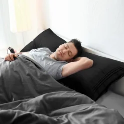 PiccoCasa Microfiber Embroidery Zipper Closure Body Pillowcases 1Pc