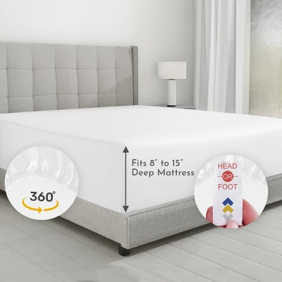 Luxury Fitted Sheet Only, 600 Thread Count - 100% Cotton Sateen, Deep Pocket, Soft, Cool & Durable By California Design Den 1 Luxury Fitted Sheet Only, 600 Thread Count - 100% Cotton Sateen, Deep Pocket, Soft, Cool & Durable By California Design Den