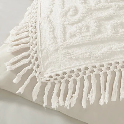 3pc Cecily Cotton Medallion Fringe Coverlet Set 5 3pc Cecily Cotton Medallion Fringe Coverlet Set - Image 5