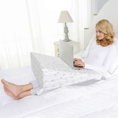 Memory Foam Wedge Sleeping Support Body Pillow, Removable Cover, White By Blue Nile Mills 2 Memory Foam Wedge Sleeping Support Body Pillow, Removable Cover, White By Blue Nile Mills - Image 2