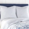 Linnea Blue Floral Quilted Euro Sham - 2pk - Levtex Home