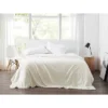 Cannon Twin XL Solid Plush Blanket Ivory: Cozy Fleece, Year-Round Comfort, Machine Washable