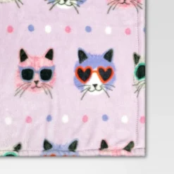 Novelty Recycled Printed Cats Glasses Plush Throw Blanket -Bedding Discount Store GUEST 3642383e 7fbb 4c54 97b0 7b86a0477541