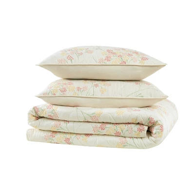 Brooklyn Loom Vivian Quilt Set Mustard Yellow/Red/Off White 2 Brooklyn Loom Vivian Quilt Set Mustard Yellow/Red/Off White - Image 2