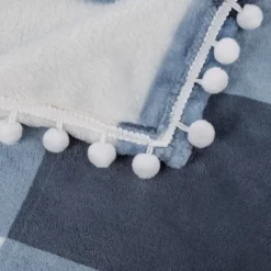 PiccoCasa Flannel Pom-Pom Tartan Checkered Fleece Throw Blanket 1Pc -Bedding Discount Store GUEST 3c2ce717 d95a 4378 a58e 4e4b4f84dad0