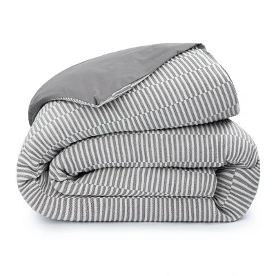 100% Cotton Textured Stripe Duvet Cover | BOKSER HOME 5 100% Cotton Textured Stripe Duvet Cover | BOKSER HOME - Image 5