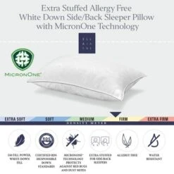 White Down Pillow, With MicronOne Dust Mite, Bedbug, And Allergen-Free Shell -Bedding Discount Store GUEST 3ec33ac7 02c4 4618 be49 07bc5a69af95