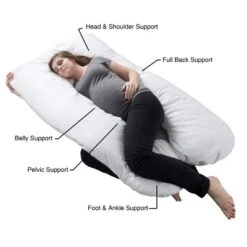 Hastings Home U-Shaped Full-Body Support Pregnancy Pillow With Zippered Cover - White, 60" X 38" 9 Hastings Home U-Shaped Full-Body Support Pregnancy Pillow With Zippered Cover - White, 60" X 38" -Bedding Discount Store GUEST 3ee67d06 bb35 43f9 8774 c65420a2b5c6