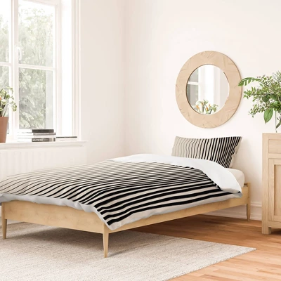 Alisa Galitsyna Vertical Lines Duvet Set Black - Deny Designs 1 Alisa Galitsyna Vertical Lines Duvet Set Black - Deny Designs