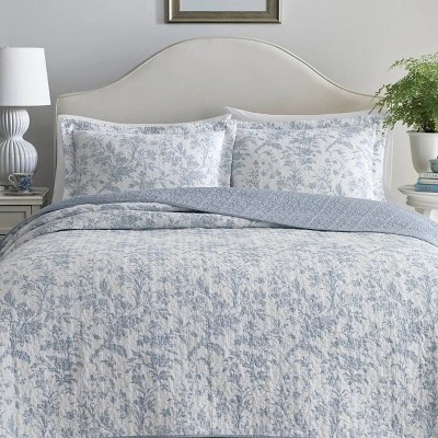 Blue Amberley Quilt Set - Laura Ashley® 2 Blue Amberley Quilt Set - Laura Ashley® - Image 2