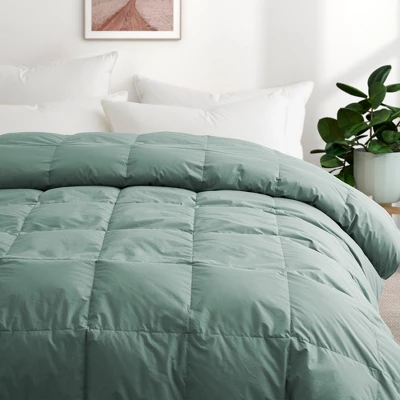 Peace Nest Organic Cotton Down Feather Comforter Duvet Insert, Green 1 Peace Nest Organic Cotton Down Feather Comforter Duvet Insert, Green