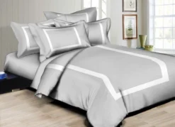 Circles Home 300TC Hotel Style Gray Duvet Set