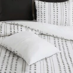 Cotton Duvet Cover Queen Size, 3Pcs Yarn-Dyed Tufted Dots Jacquard Duvet Cover Set -Bedding Discount Store GUEST 4526281a c4ad 44dc bb82 6ce9dda120f9